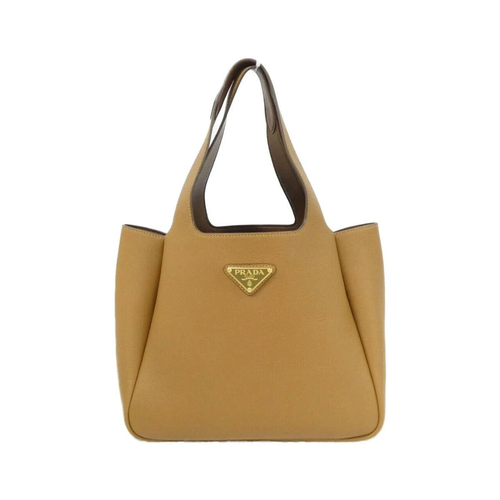 Prada Liaison Leather Tote Bag Caramel Tan Brown